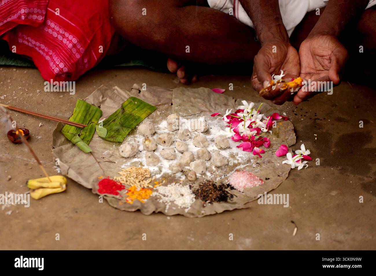 Prayagraj, India. 09 Sep. 2025, People perform rituals to pay homage to ...
