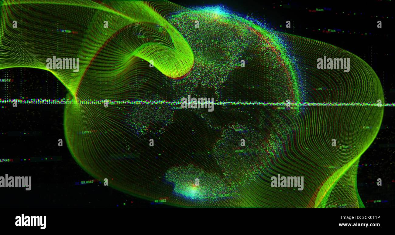 Glowing curved waveform neon hi-res stock photography and images - Alamy