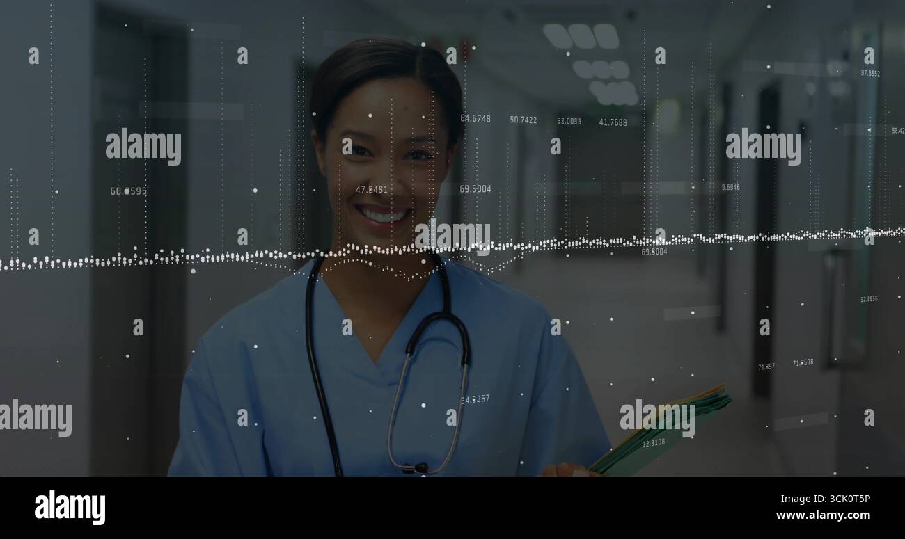 Medical team monitoring diagnostic overlay hi-res stock photography and ...