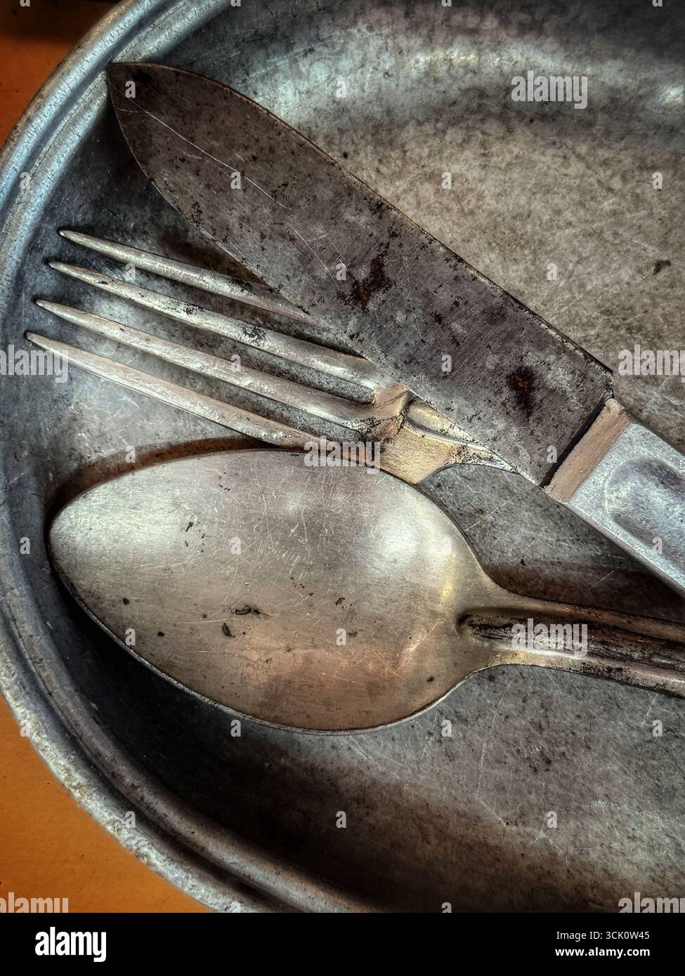 Vintage military mess kit - Smartphone Captured Stock Image