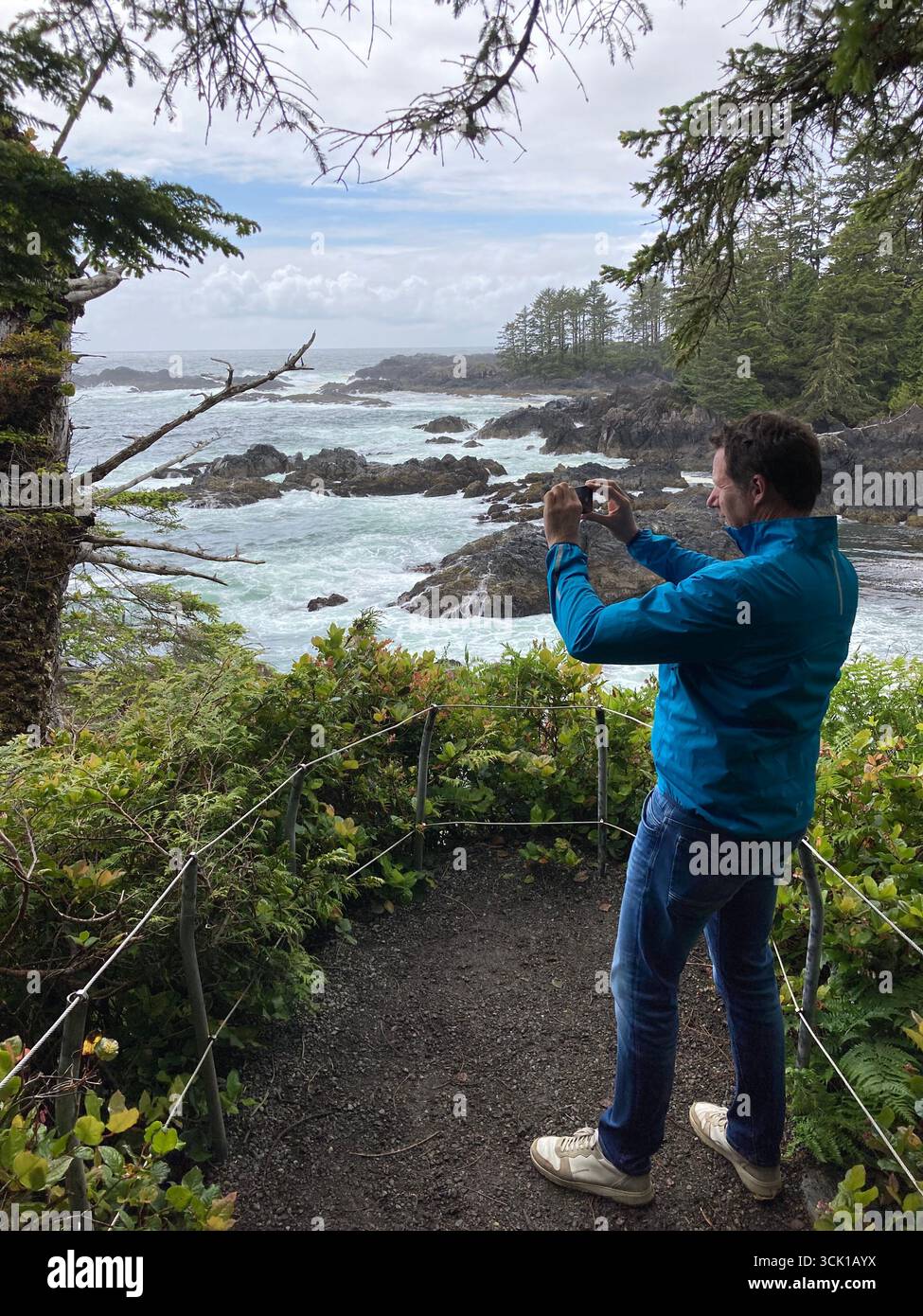 Wild Pacific Trail, Lighthouse Loop, Ucluelet, Vancouver Island, British Columbia, Canada - Smartphone Captured Stock Image