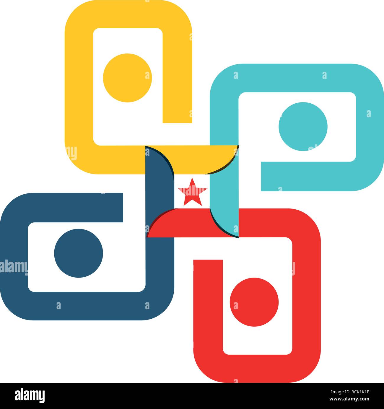 Global Leadership Teamwork Solutions Logo Design Template Vector Stock Vector