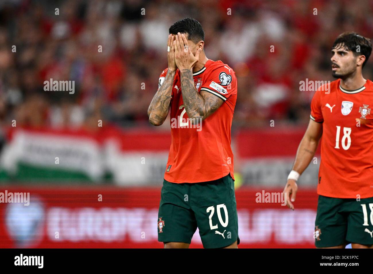 Portugal's Joao Cancelo reacts after failing to score during a World