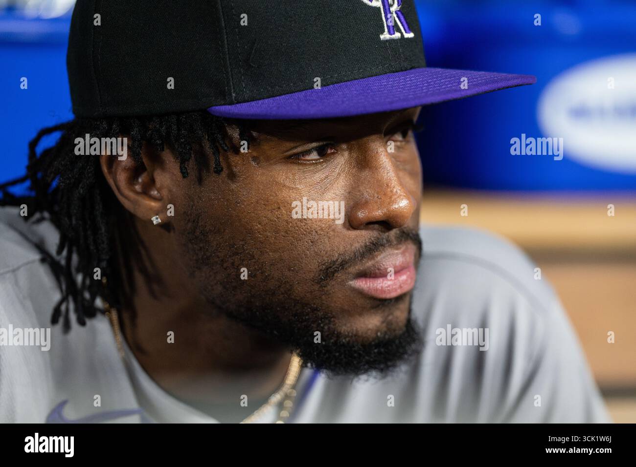 Colorado Rockies pitcher Angel Chivilli (57) during a MLB game against ...