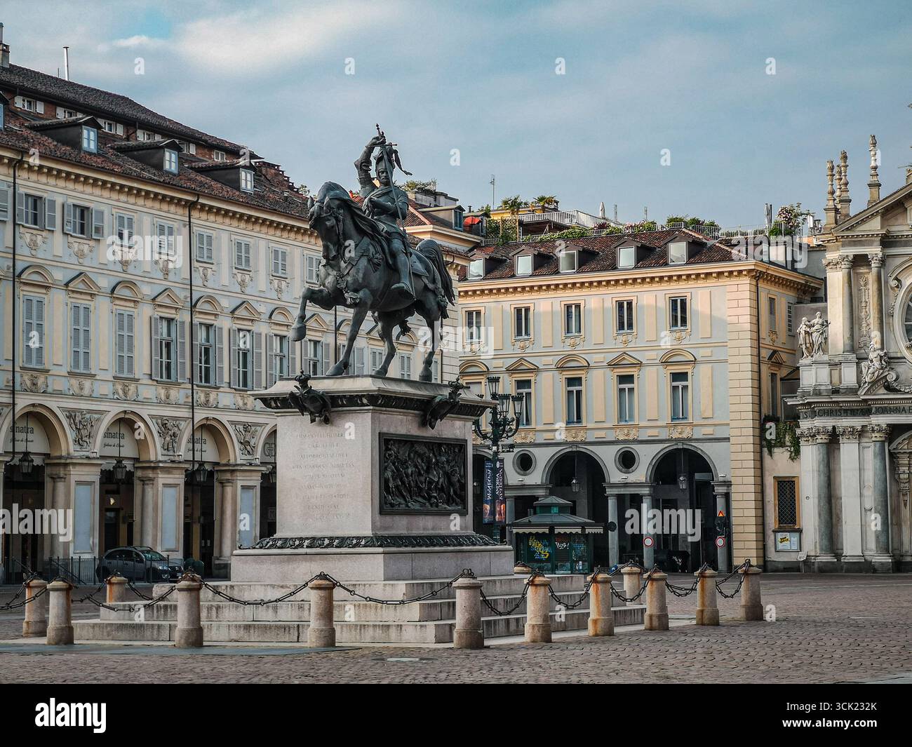 A stunning shot of the iconic Caval ëd Bronz statue in Piazza San Carlo ...