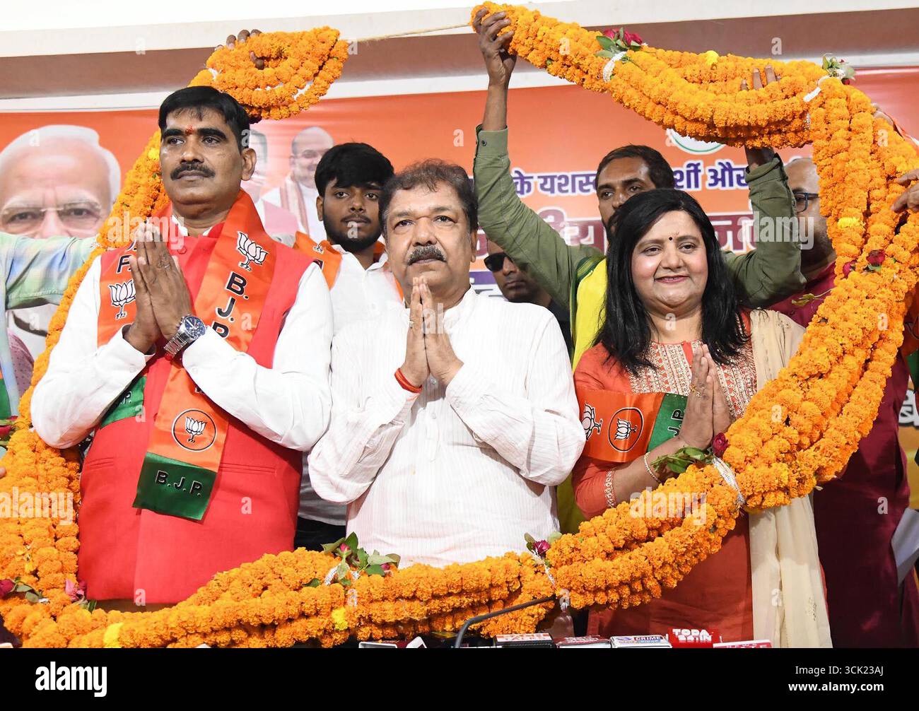PATNA, INDIA - SEPTEMBER 9: Bihar BJP president Dilip Jaiswal being ...
