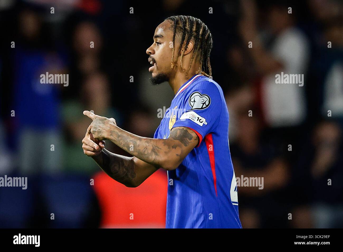 Bradley BARCOLA of France celebrates his goal during the FIFA World Cup ...