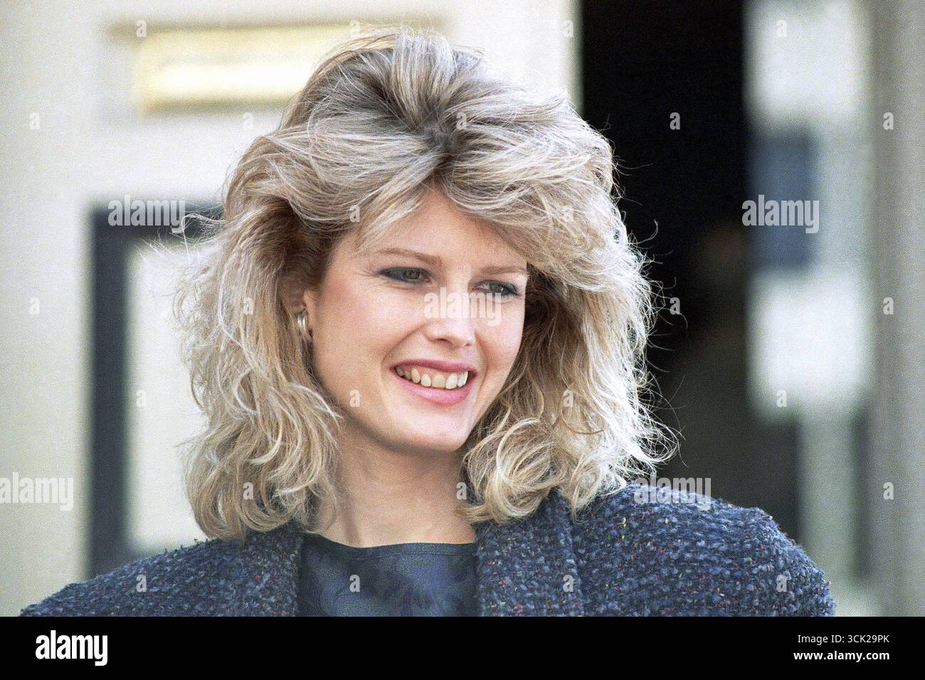 FILE - Fawn Hall speaks to reporters outside her lawyers office in