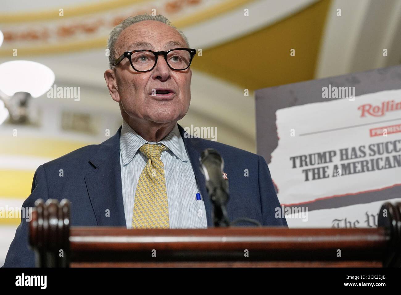Senate Minority Leader Chuck Schumer of N.Y., speaks during a news ...