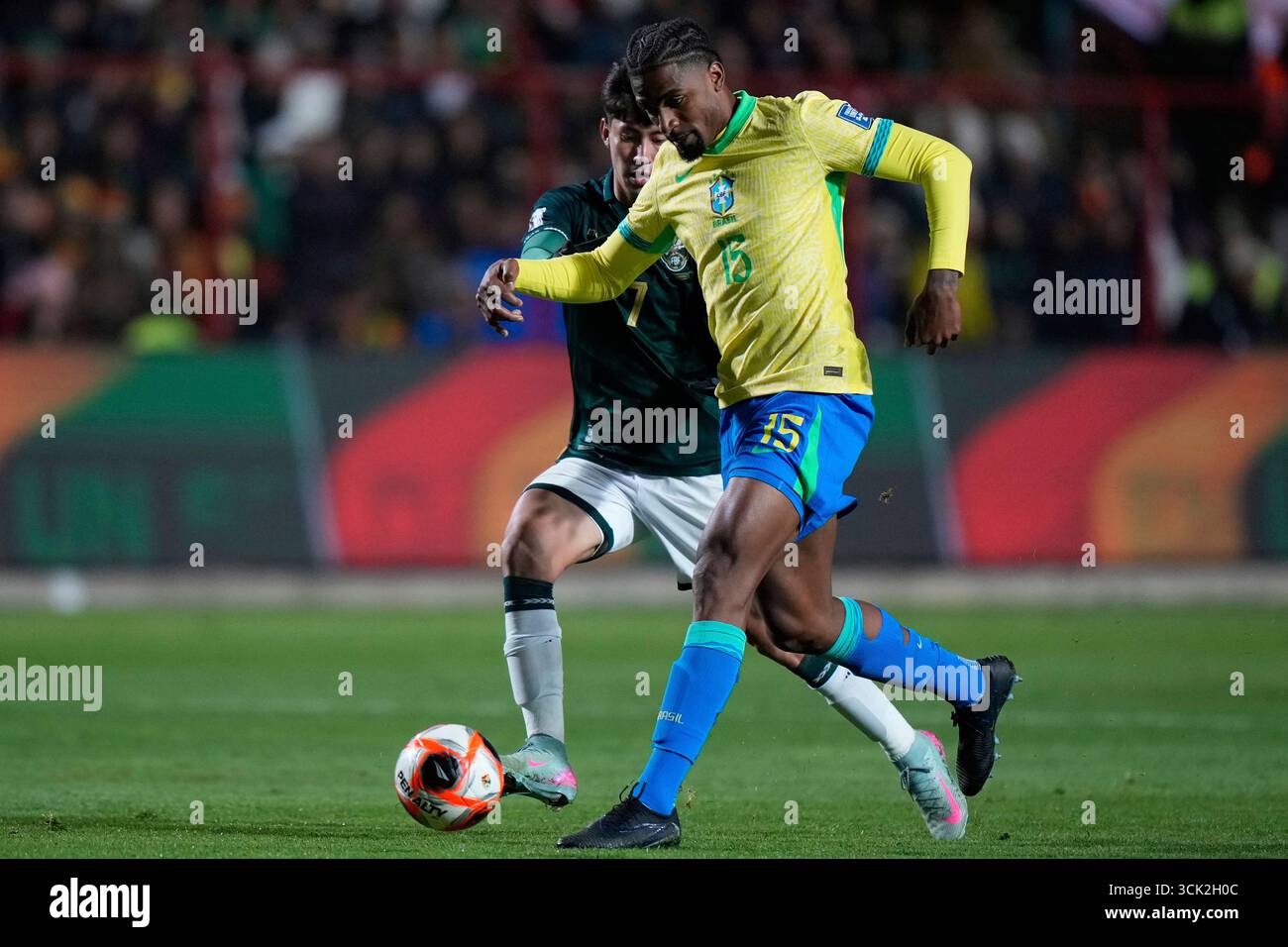 Brazil's Alexsandro Ribeiro, right, and Bolivia's Miguel Terceros ...