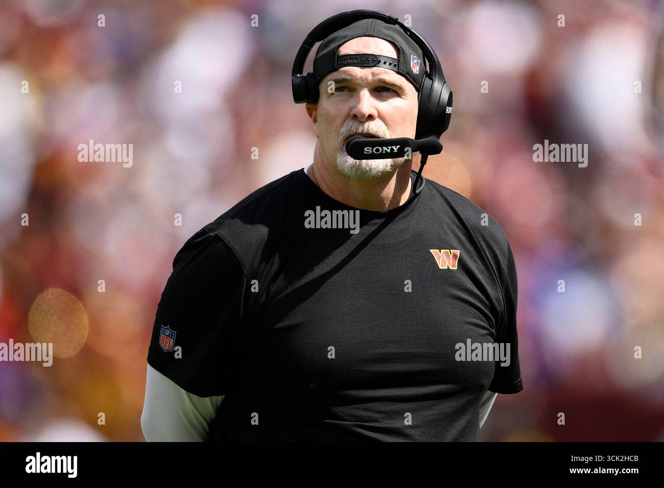Washington Commanders head coach Dan Quinn in action during the first ...