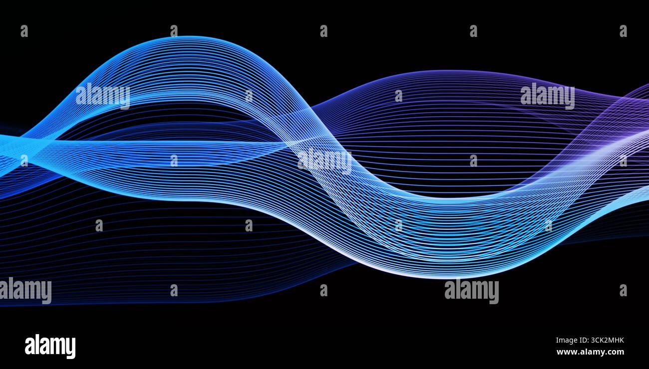 Futuristic Energy Waves With A Glowing Abstract Effect Stock Photo