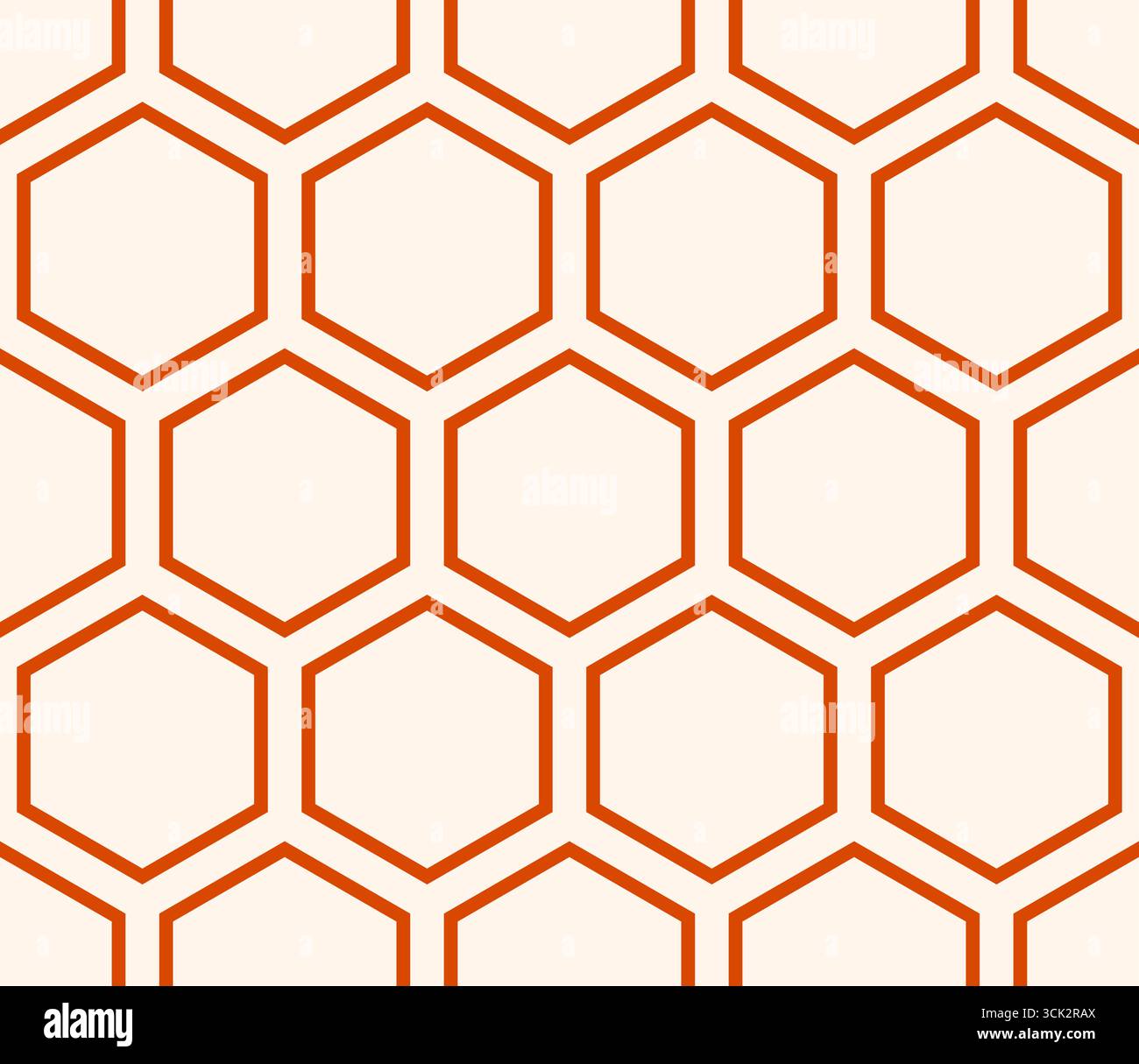 Hexagon Pattern. Orange color on matching background. Hexagon mosaic ...