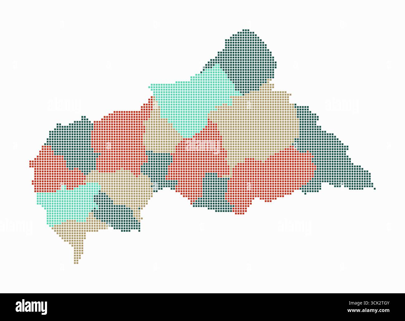Central African Republic dotted map. Digital style map of the country ...