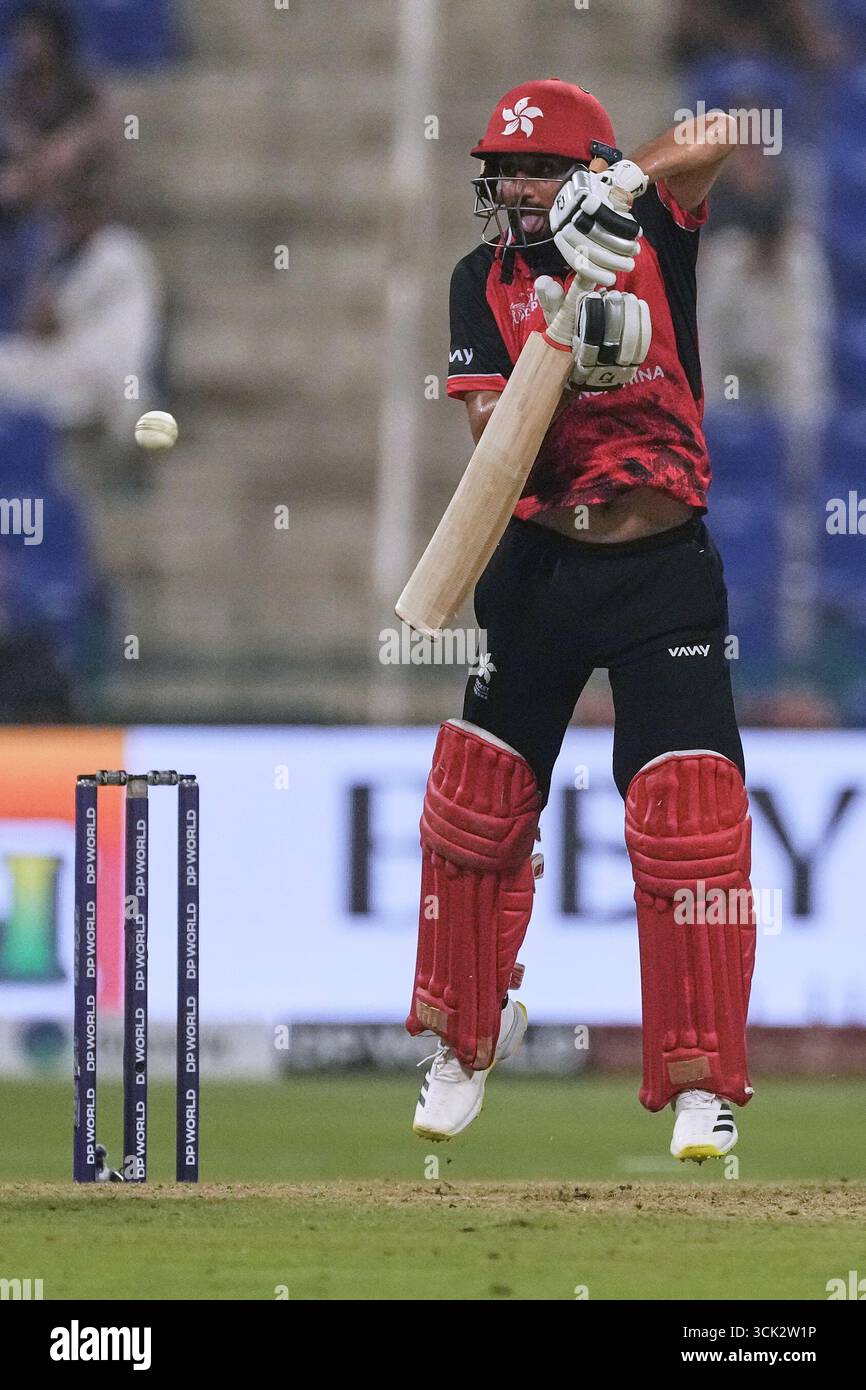 Hong Kong's Ehsan Khan plays a shot during the Asia Cup Cricket match ...