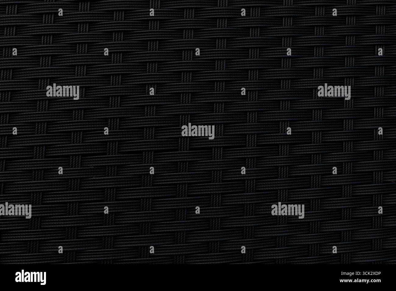 Close-up Black plastic weave texture as background Stock Photo