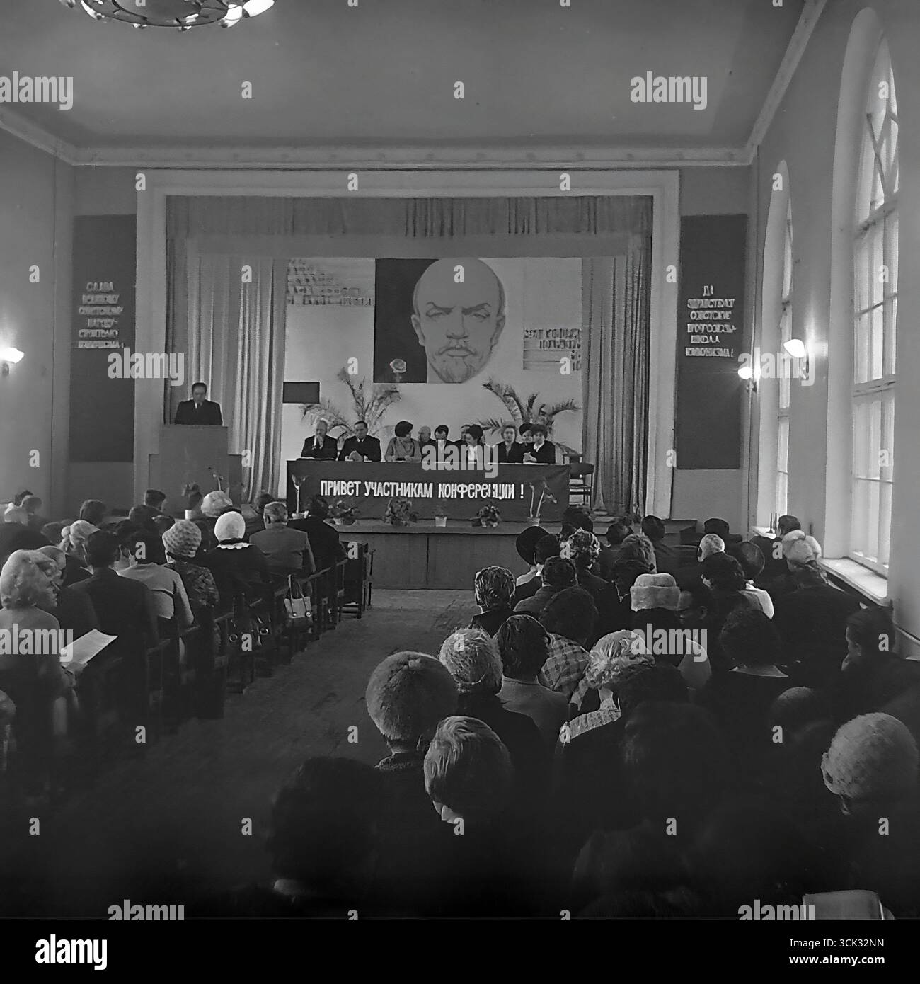 Soviet Rendezvous An archival photograph of a party or trade union conference in one of ...