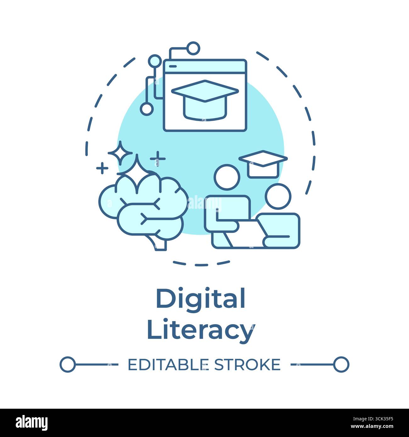 Digital literacy soft blue concept icon Stock Vector Image & Art - Alamy