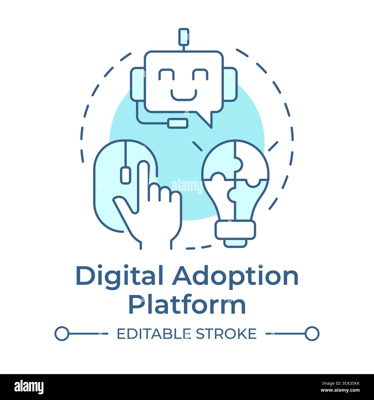 Digital adoption platform soft blue concept icon Stock Vector