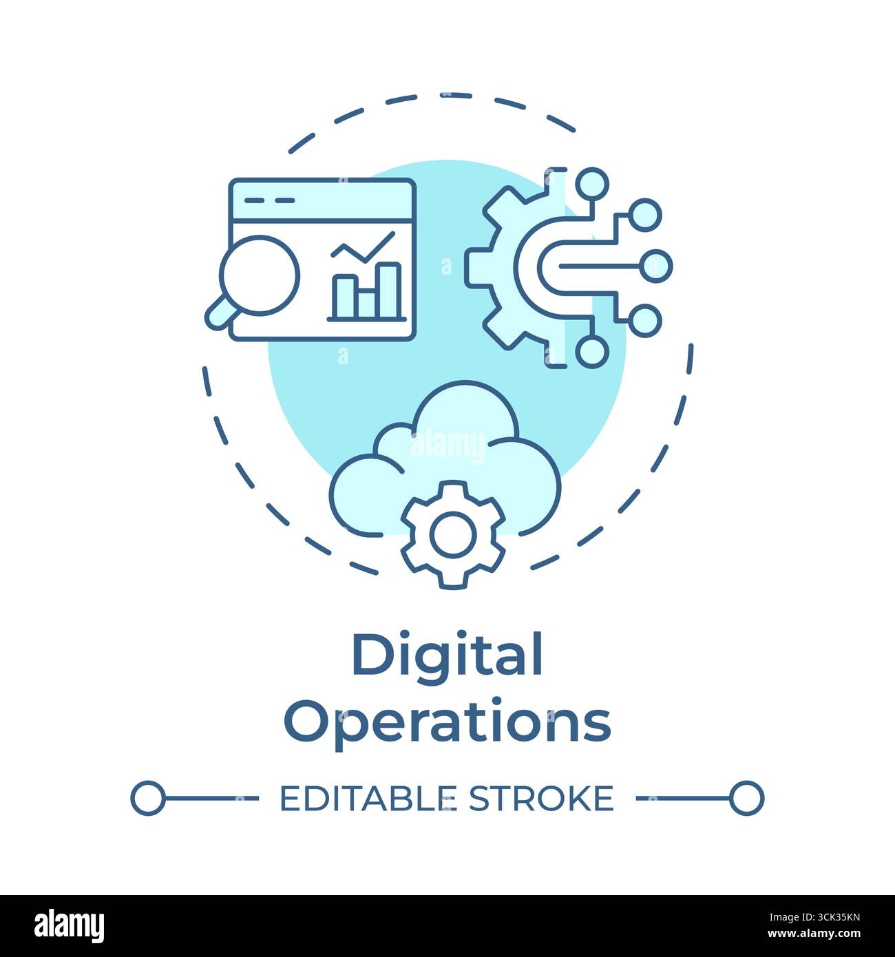 Digital operations soft blue concept icon Stock Vector Image & Art - Alamy