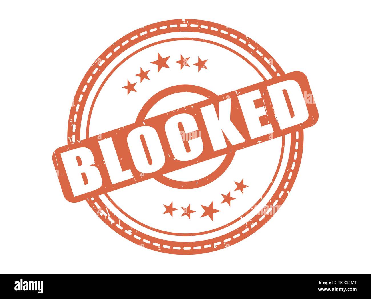 A Blocked Rubber Stamp Seal with a Star Border Stock Vector