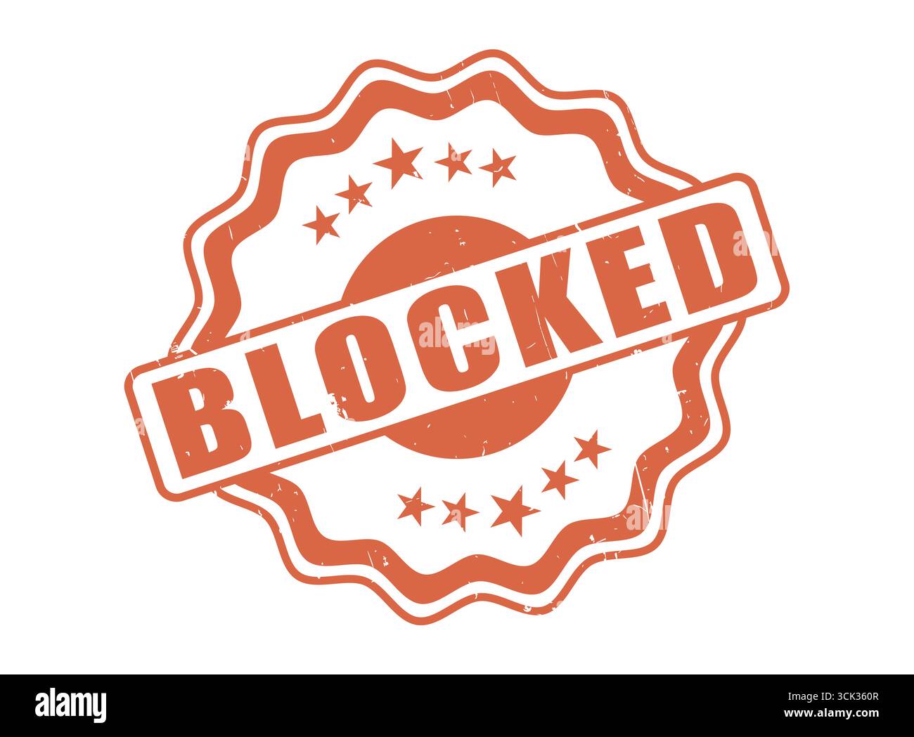 A Blocked Rubber Stamp Seal with a Decorative Border Stock Vector