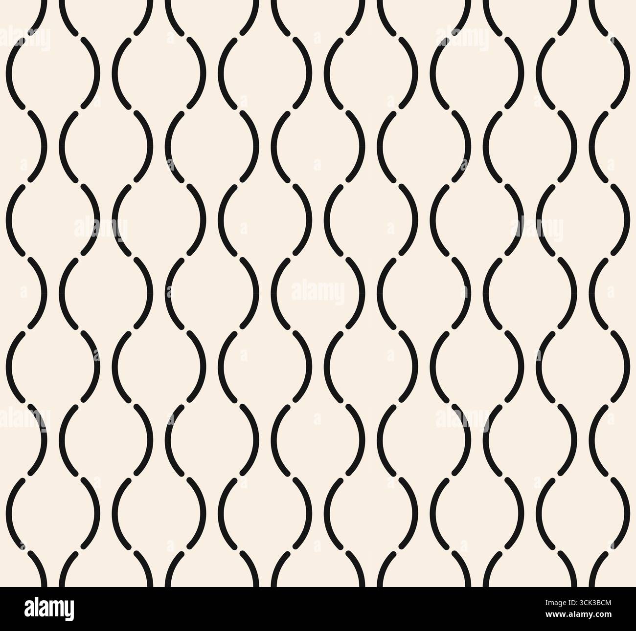 Seamless wavy pattern of lines. Black thin line pigtails seamless ...