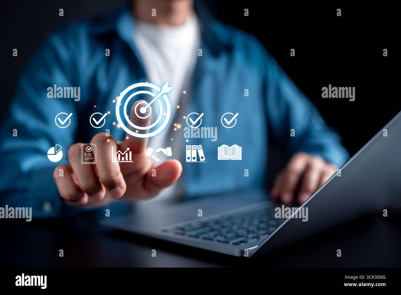 Digital target with checklist and planning, goal setting, business ...