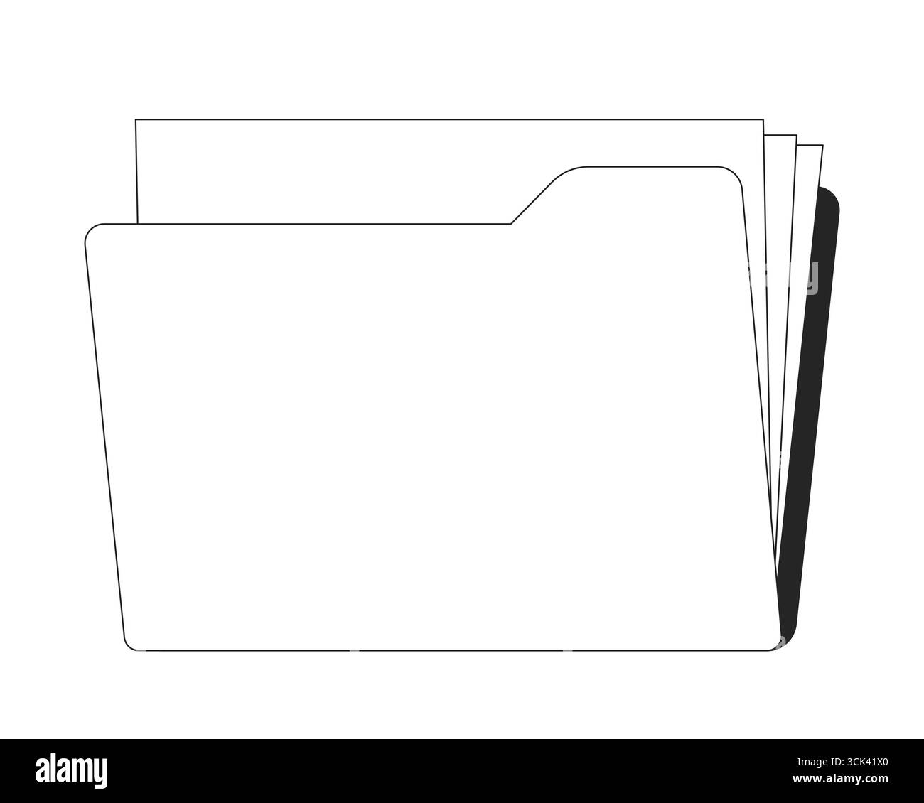 Folder with documents 2D line object Stock Vector