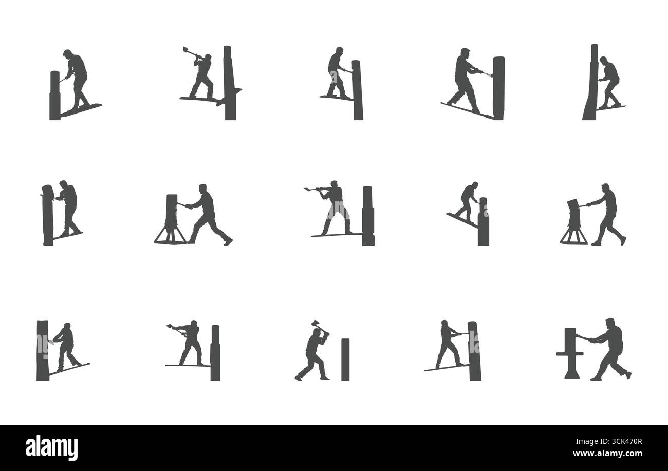 Wood Chopping Svg, Wood Chopping Silhouette, Woodchoppers Silhouette ...