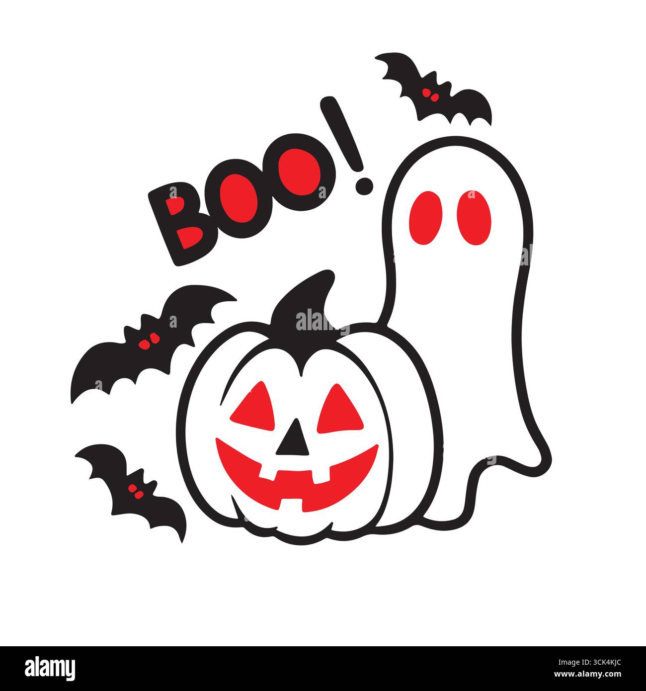 ghost has a pumpkin Stock Vector
