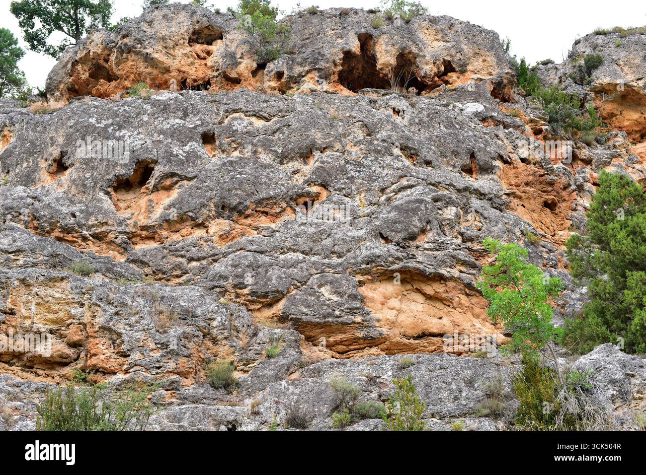 Precipition Rocks Travertine formation. Travertine is a sedimentary rock formed by ...