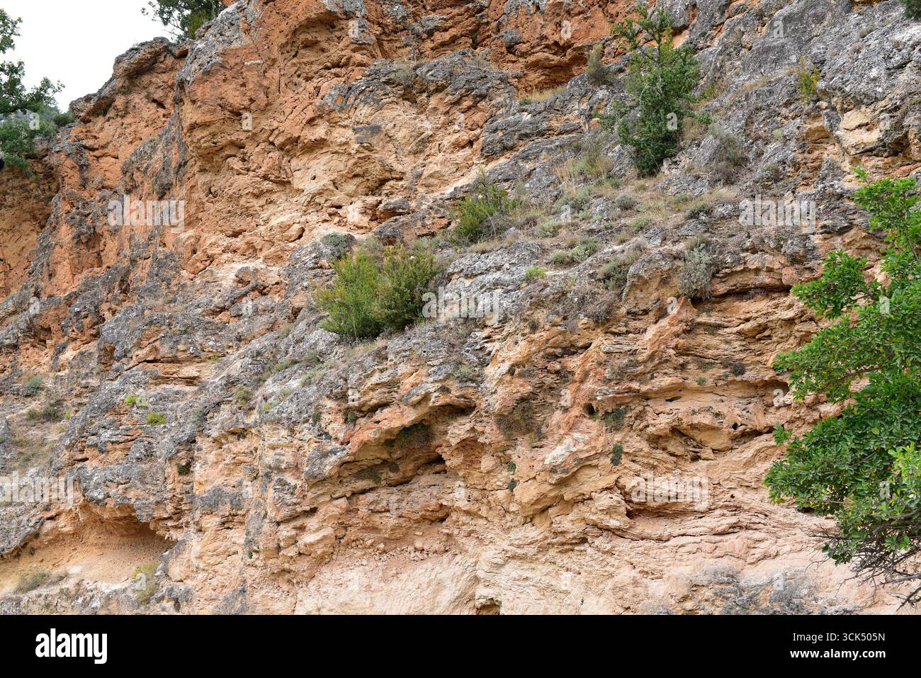 Precipition Rocks Travertine formation. Travertine is a sedimentary rock formed by ...