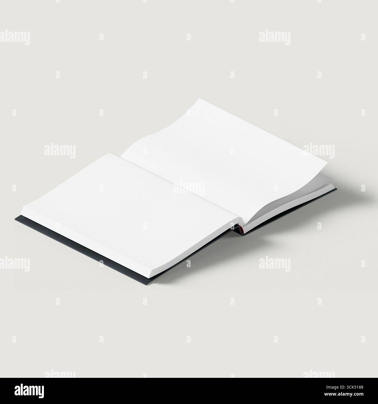 An open blank notebook, inviting creativity and ideas. Stock Photo