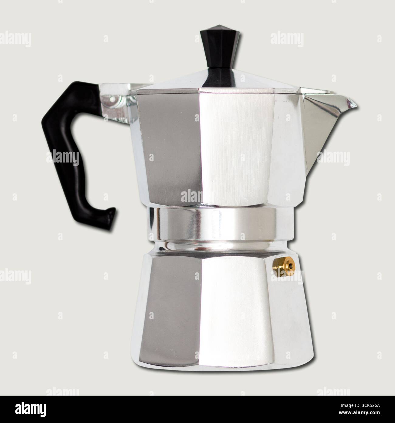 Metallic coffee pot isolated on plain background , element can be used for design project. Stock Photo