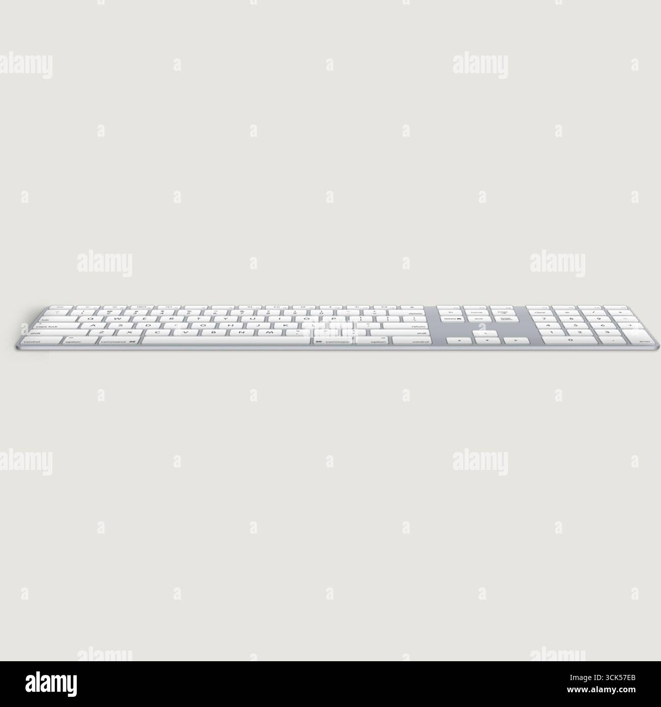 A sleek, modern keyboard designed for efficient typing and computer interaction. Stock Photo