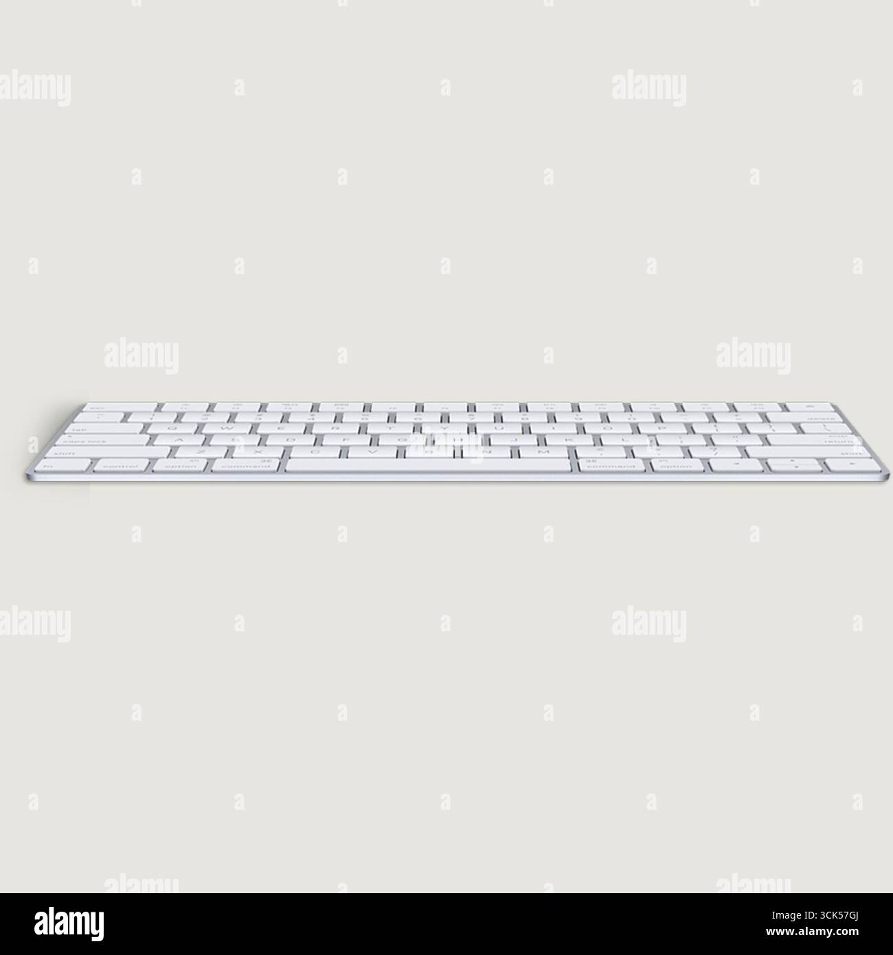 A sleek, modern keyboard designed for efficient typing and computer interaction. Stock Photo