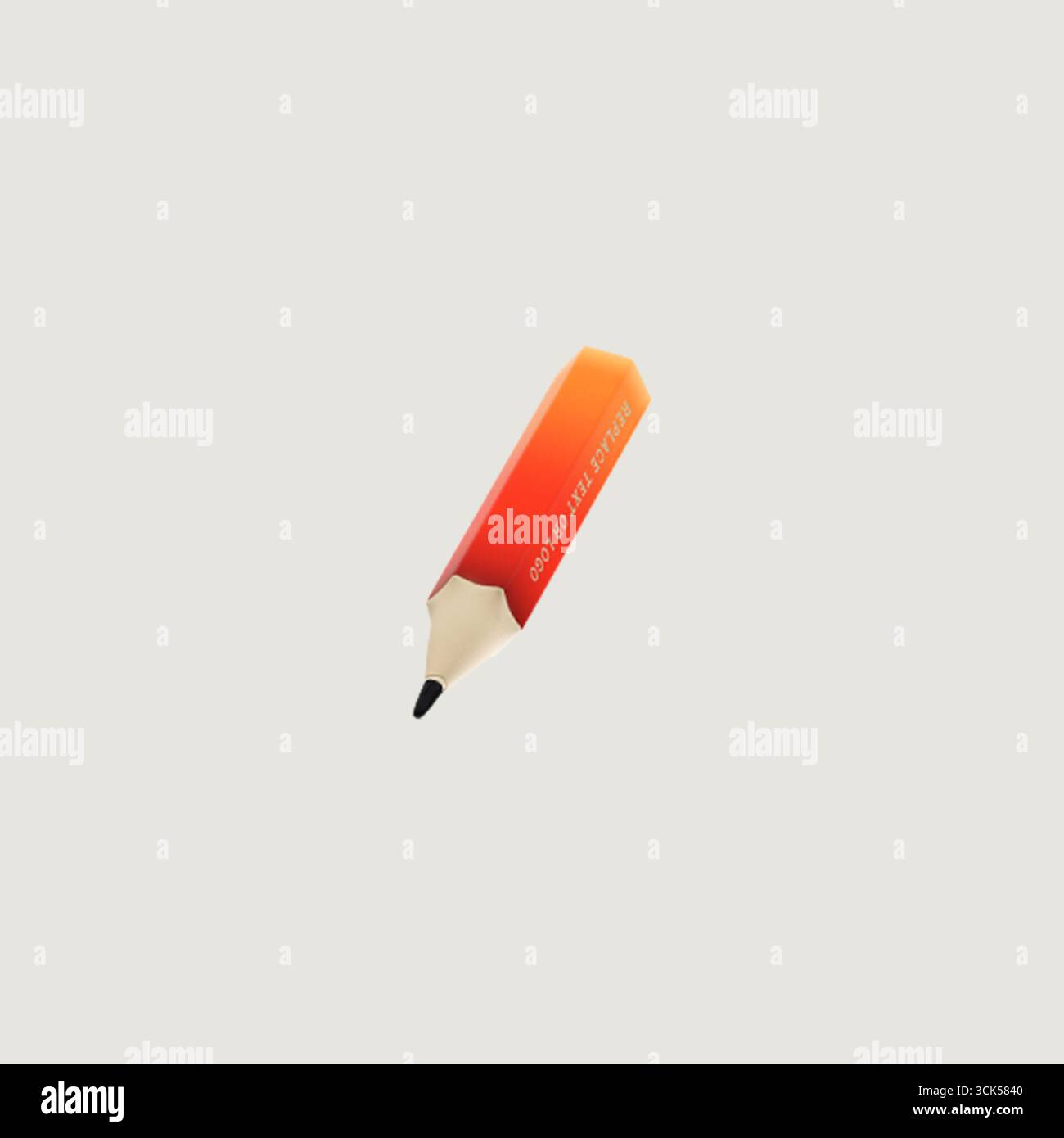 A red pencil with a sharpened tip, commonly used for writing or drawing. Stock Photo