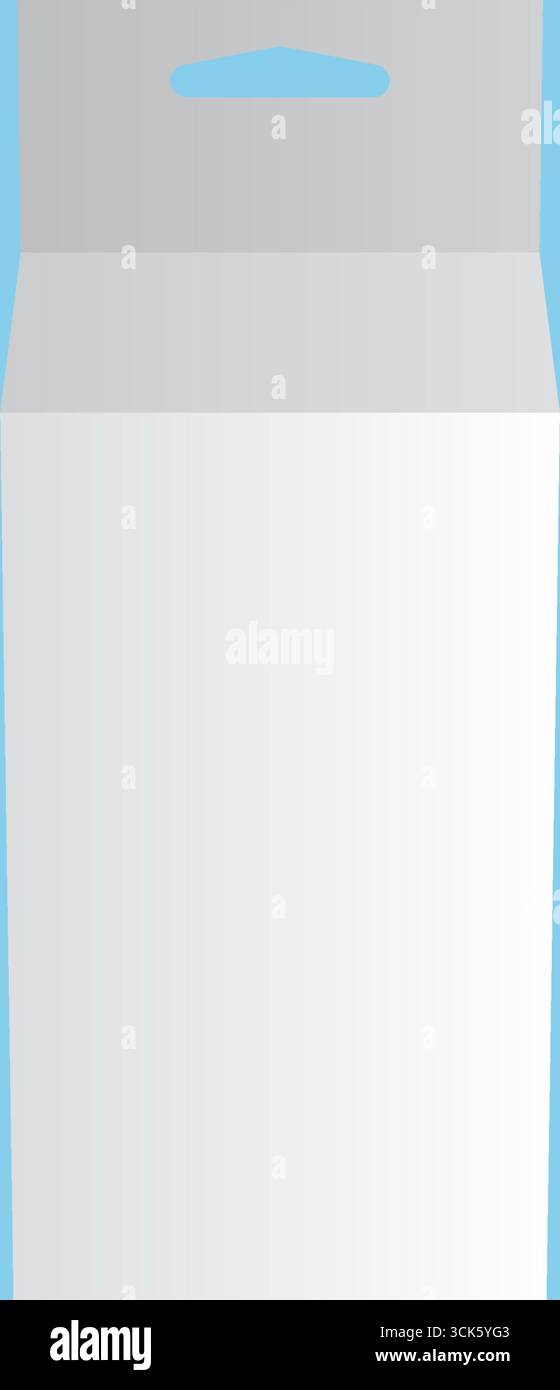 A plain, vertical packaging bag designed for various uses. Stock Photo
