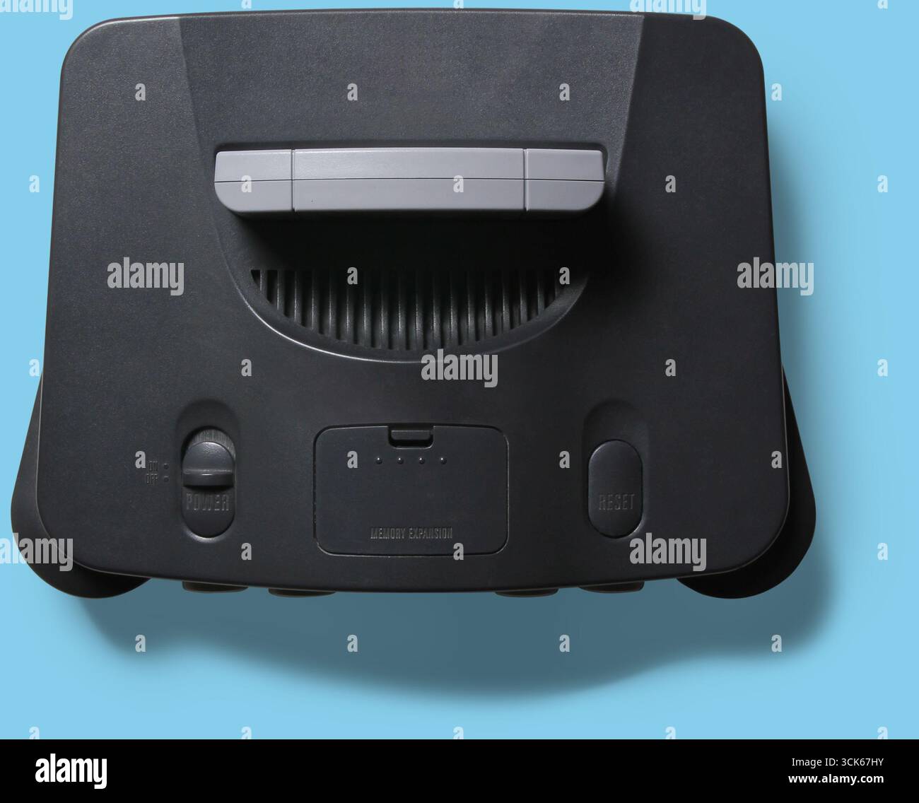 A classic gaming console designed for playing video games. Stock Photo