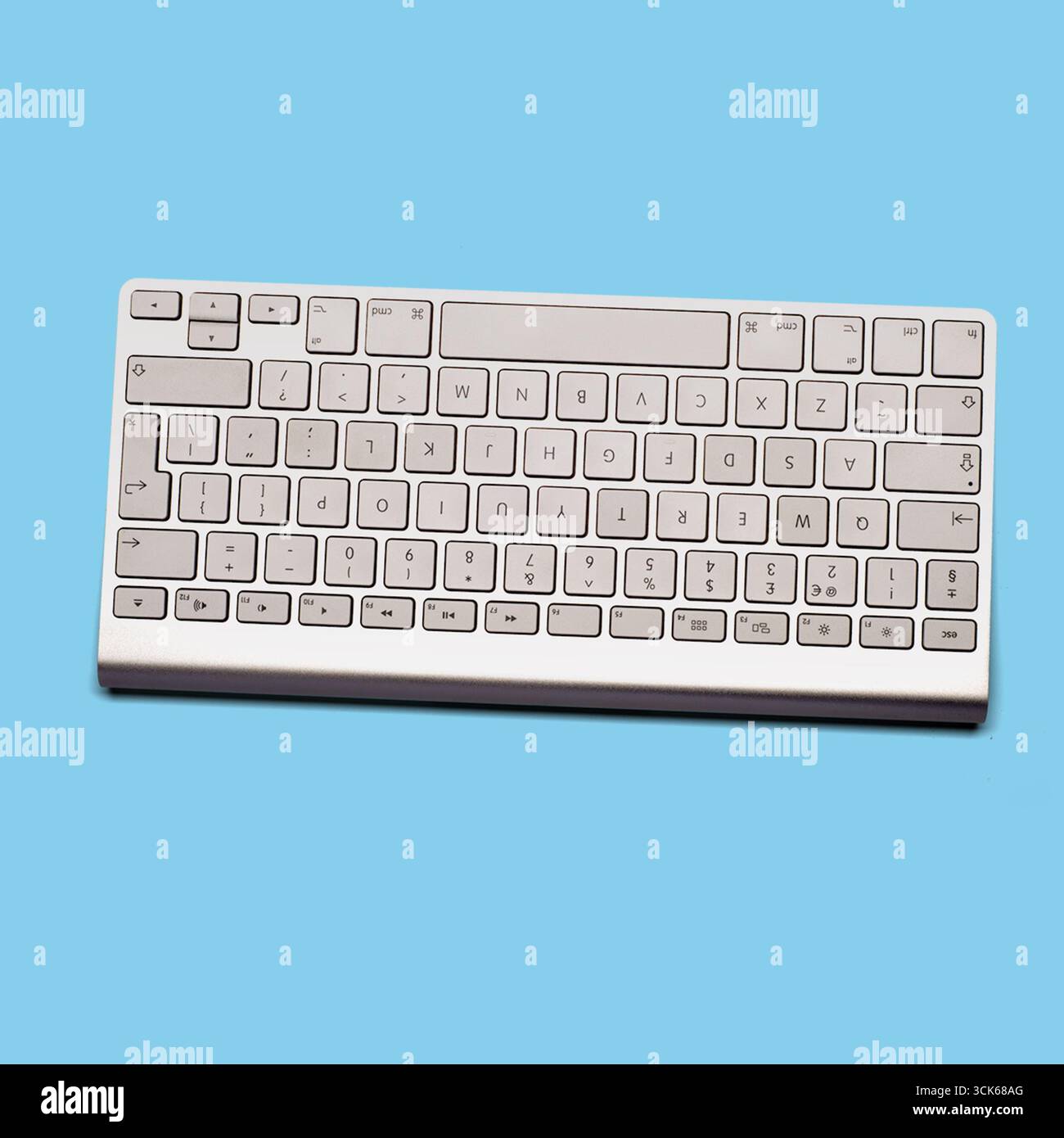 A sleek, modern keyboard designed for efficient typing and easy connectivity. Stock Photo