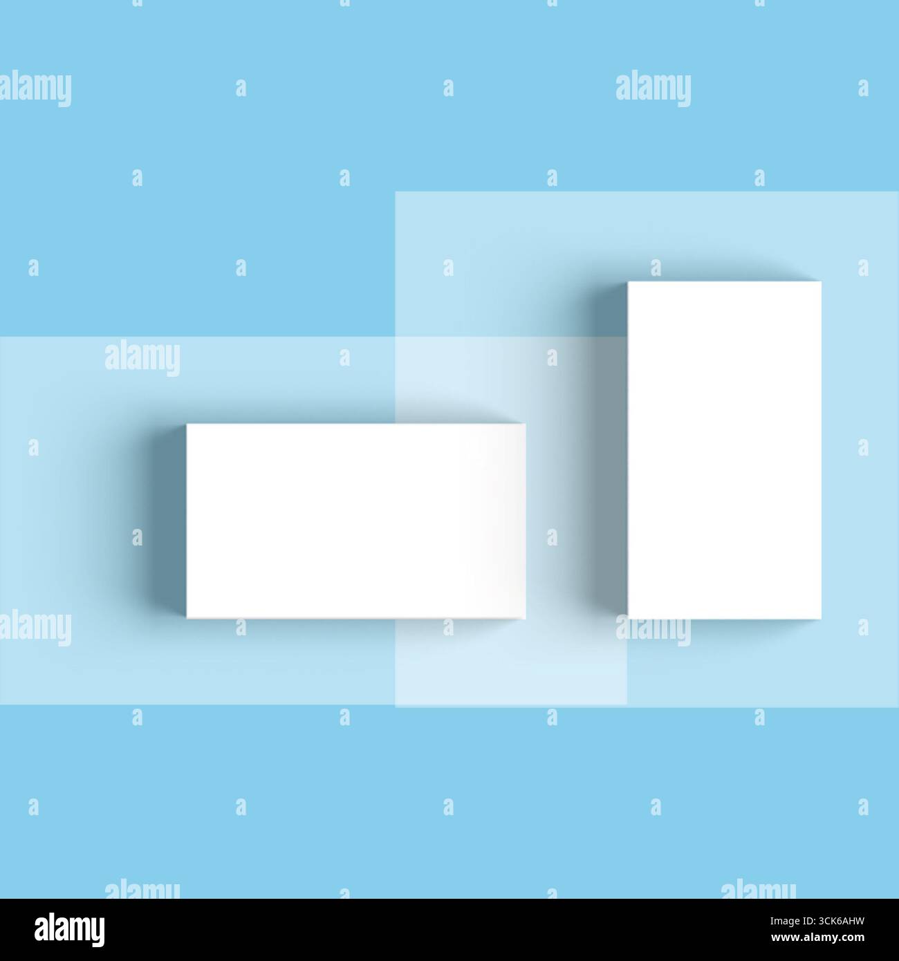 A minimalist design featuring two white rectangular shapes casting shadows, emphasizing simplicity and modernity. Stock Photo