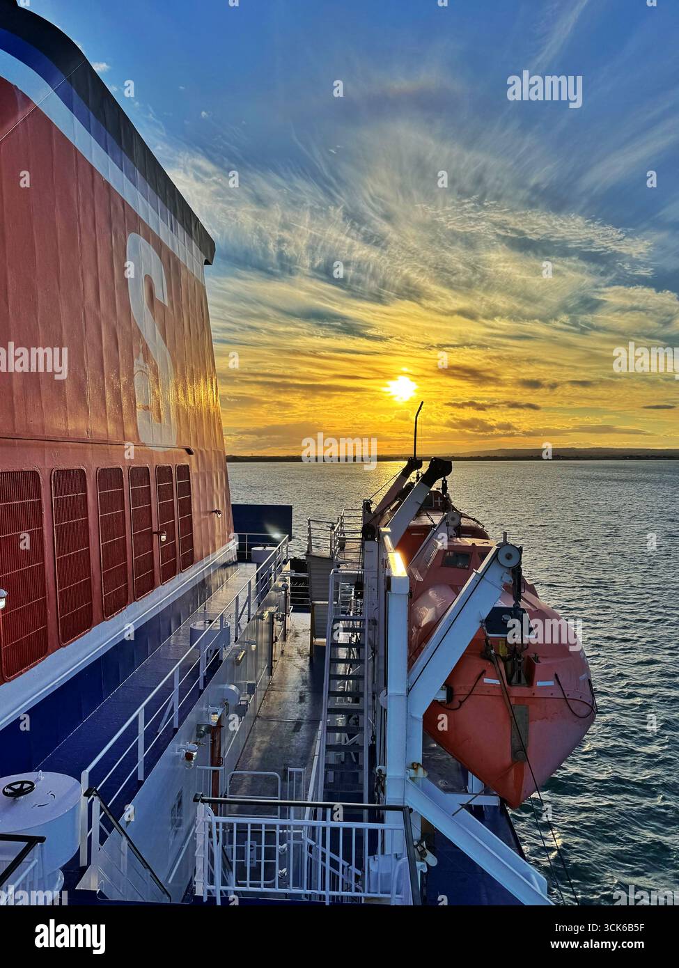 Stena line ferry crossing the Irish sea from Rosslare to Fishguard. - Smartphone Captured Stock Image