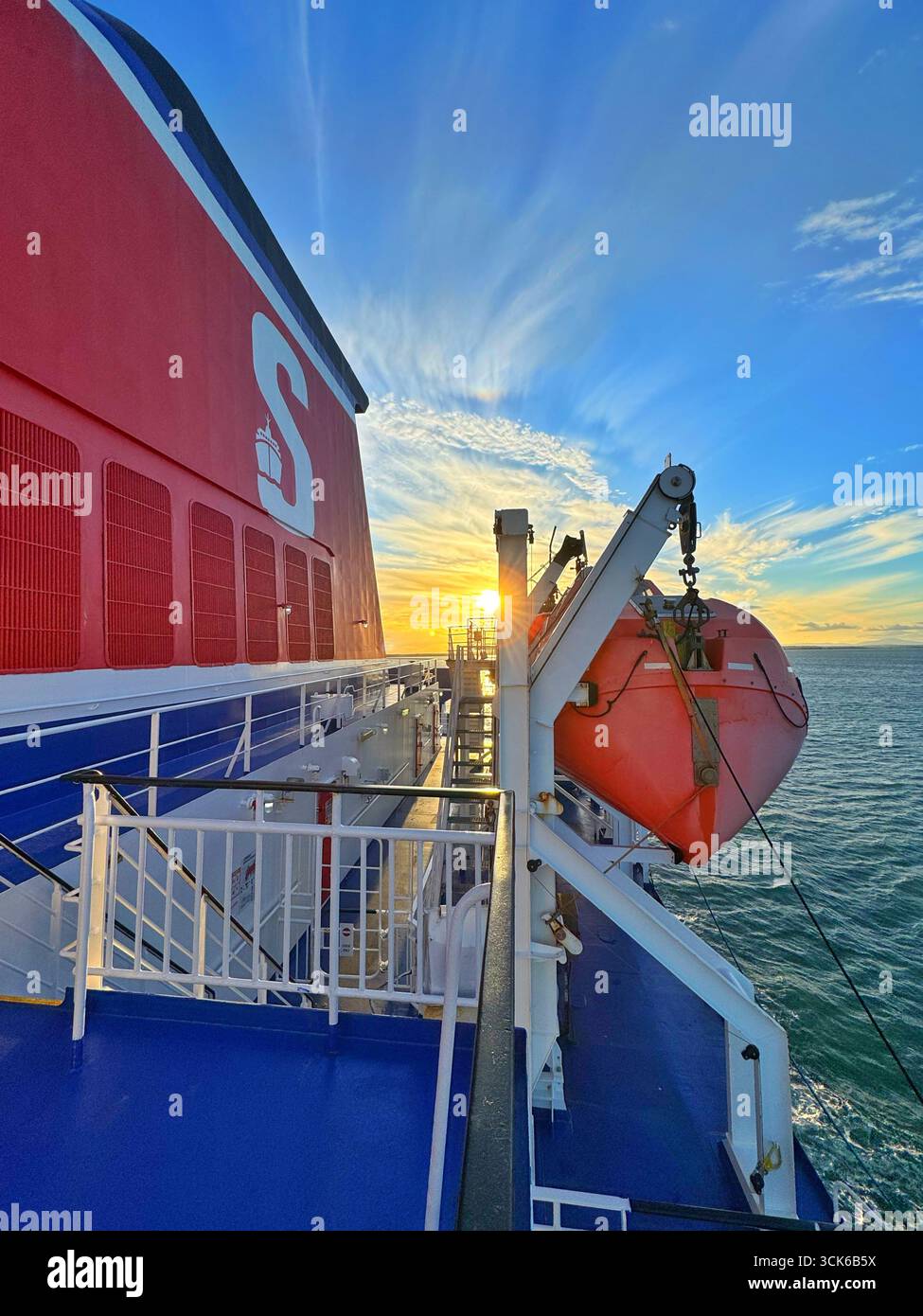 Stena line ferry crossing the Irish sea from Rosslare to Fishguard. - Smartphone Captured Stock Image