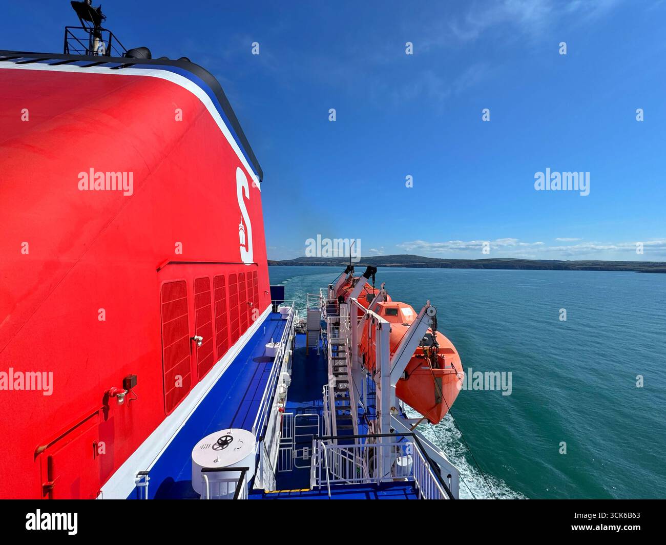 Stena line ferry crossing the Irish sea from Rosslare to Fishguard. - Smartphone Captured Stock Image