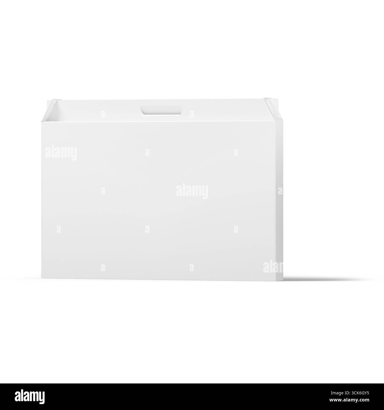 A plain white box with a handle, ideal for packaging or storage. Stock Photo