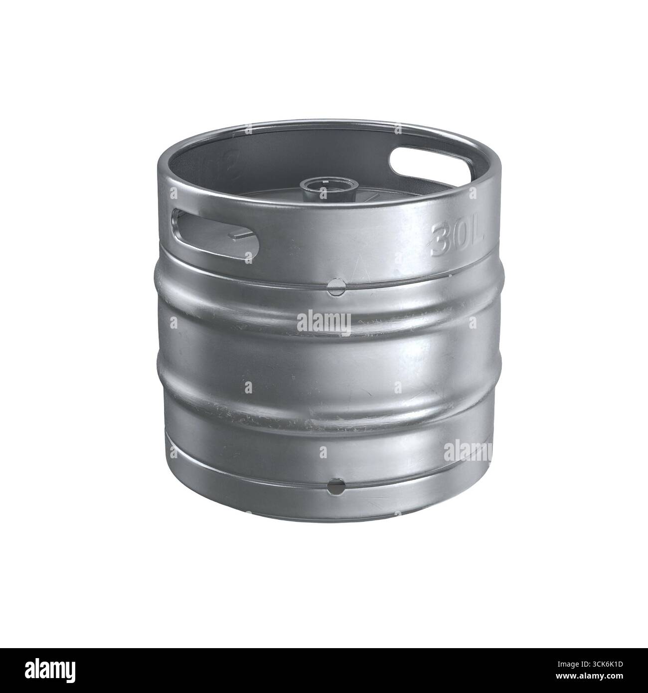Metallic Beer A metallic keg typically used for storing and dispensing beverages like ...