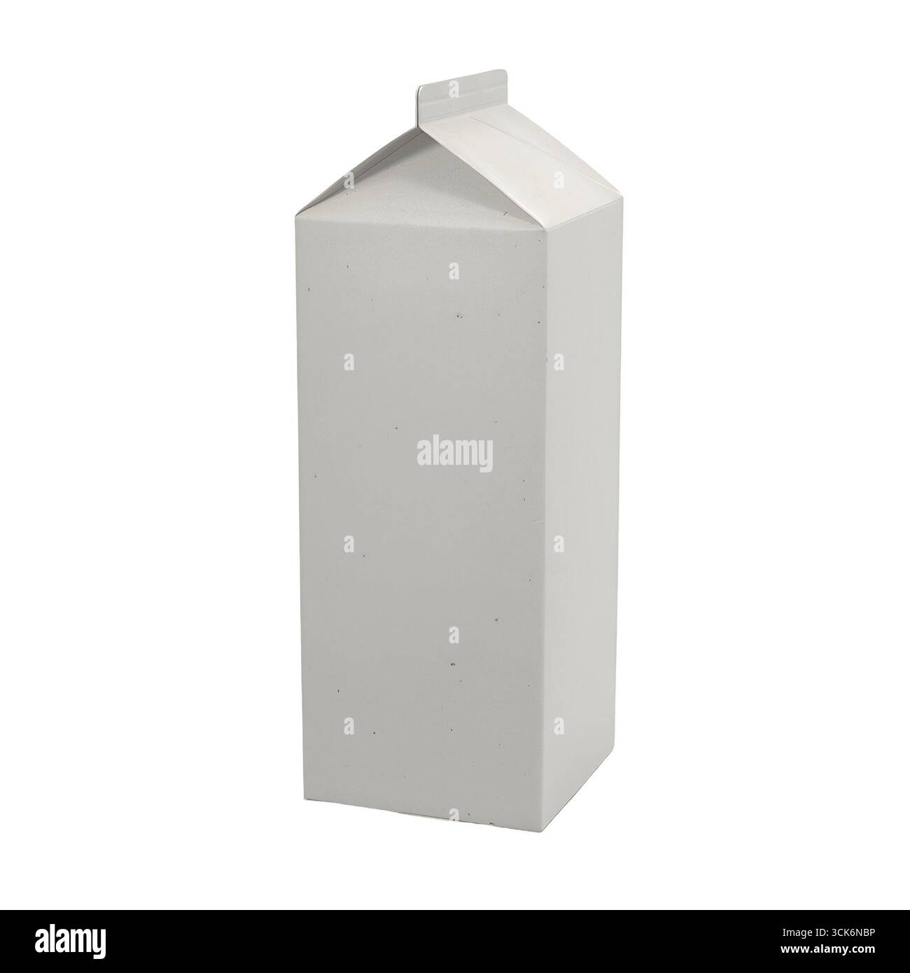 A plain white milk carton with a triangular top, commonly used for ...