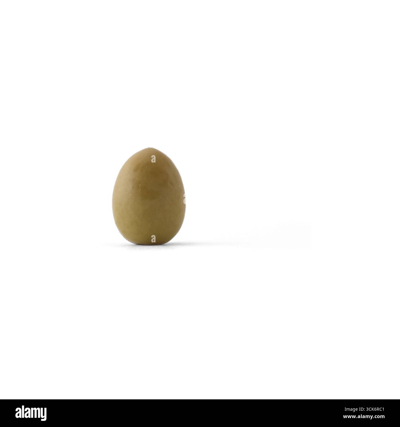 A simple, smooth, brown egg isolated on a plain background, emphasizing its shape and texture. Stock Photo