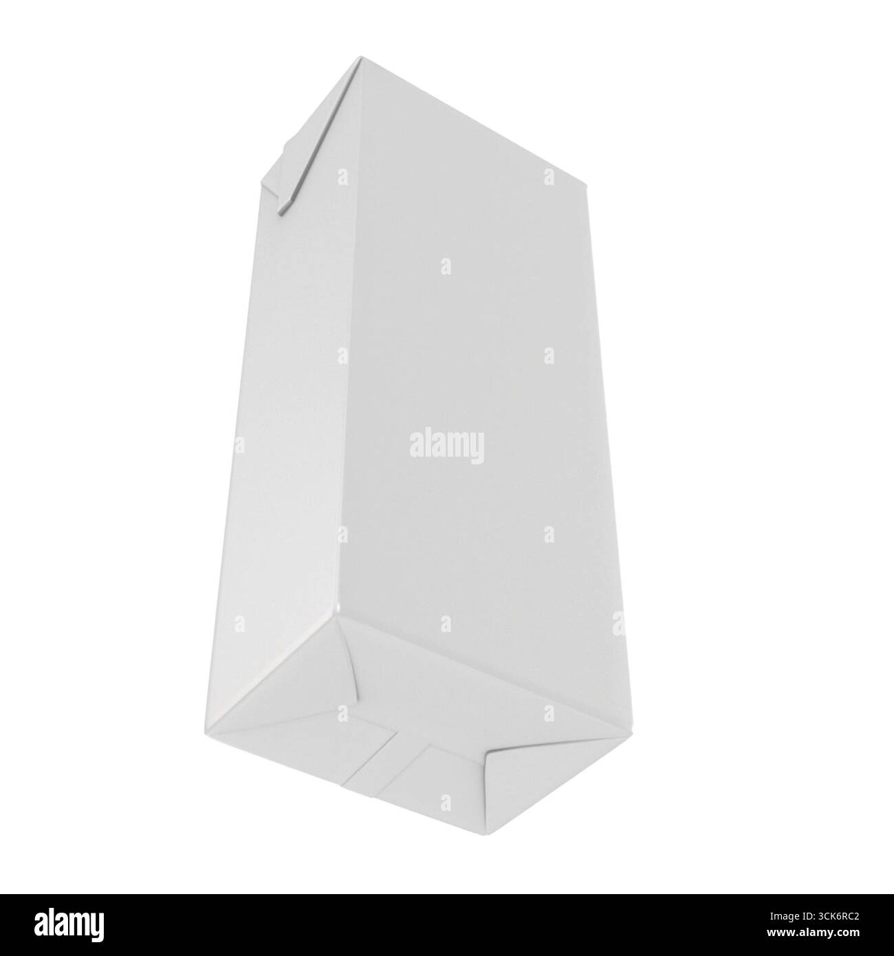 A plain, unbranded milk carton designed for packaging beverages. Stock Photo